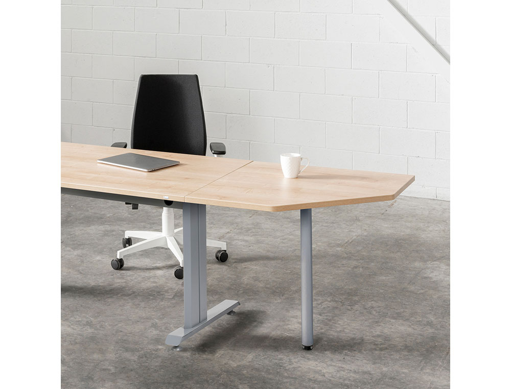 MESA DE OFICINA ROCADA METAL 2001AC01 ALUMINIO /HAYA 140X80 CM