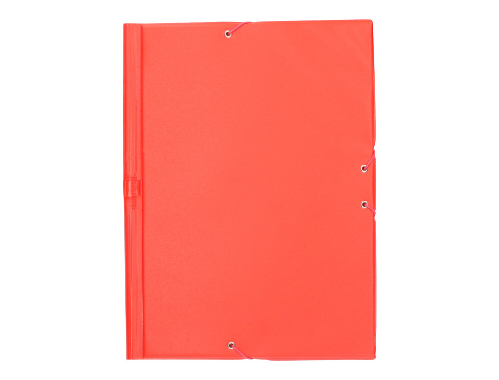 CARPETA LIDERPAPEL GOMAS TRES SOLAPAS PLASTICO FOLIO COLOR ROJO