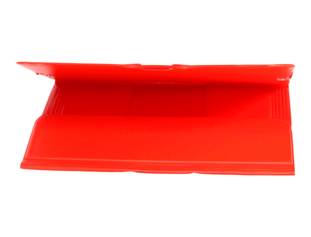 CARPETA LIDERPAPEL GOMAS TRES SOLAPAS PLASTICO FOLIO COLOR ROJO