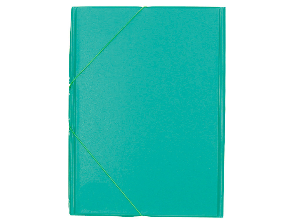CARPETA LIDERPAPEL GOMAS TRES SOLAPAS PLASTICO FOLIO COLOR VERDE