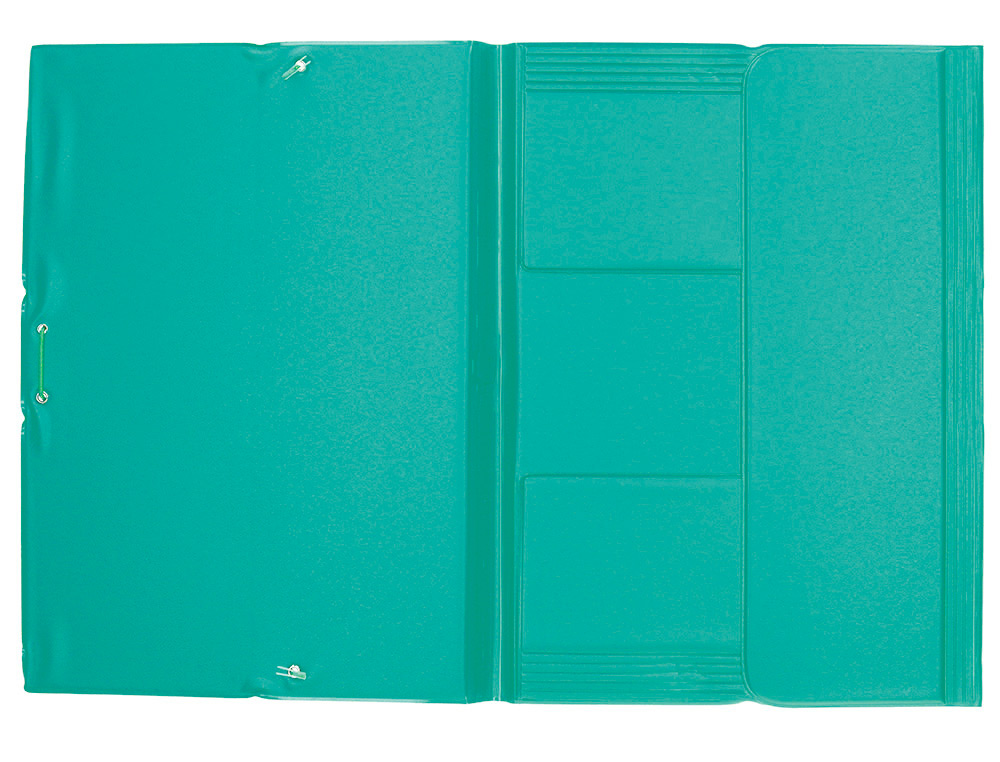 CARPETA LIDERPAPEL GOMAS TRES SOLAPAS PLASTICO FOLIO COLOR VERDE