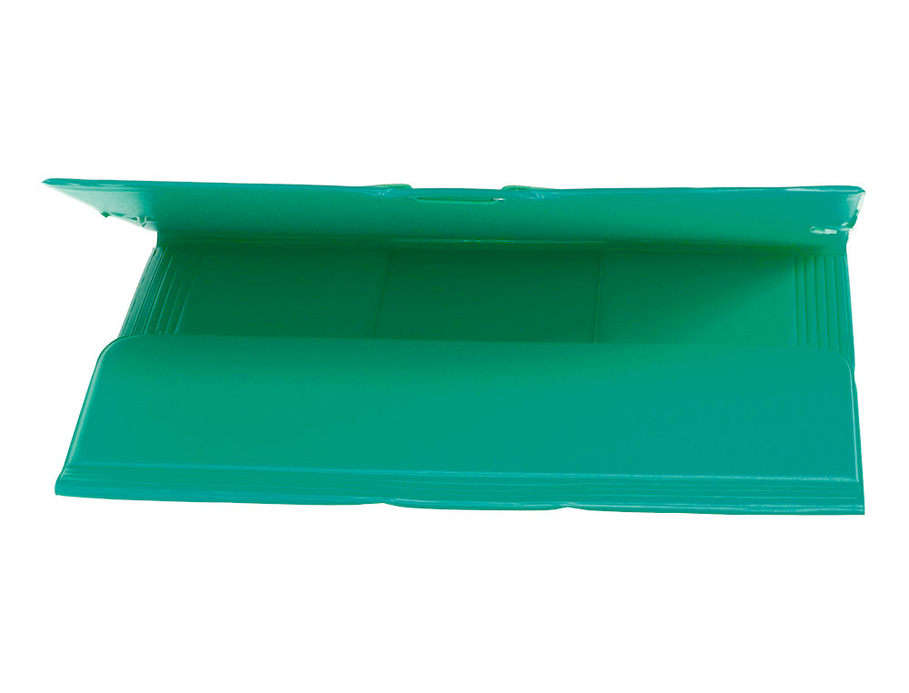 CARPETA LIDERPAPEL GOMAS TRES SOLAPAS PLASTICO FOLIO COLOR VERDE
