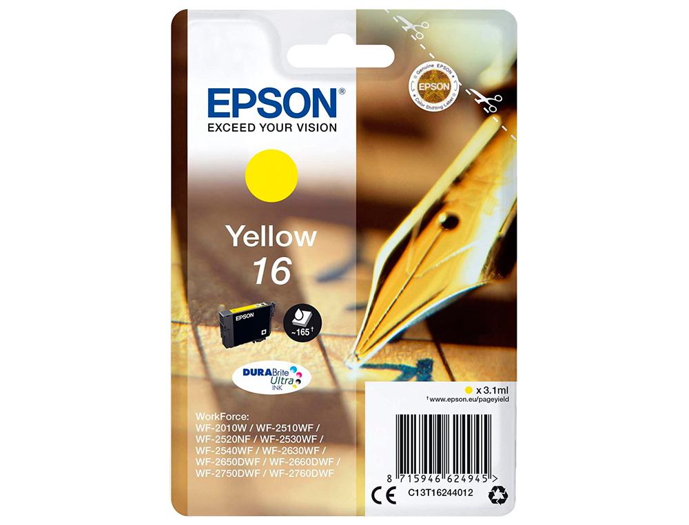 INK-JET EPSON 16 WF2010W WF2510WF WF2520NF WF2530WF WF2540WF AMARILLO 175 PAG