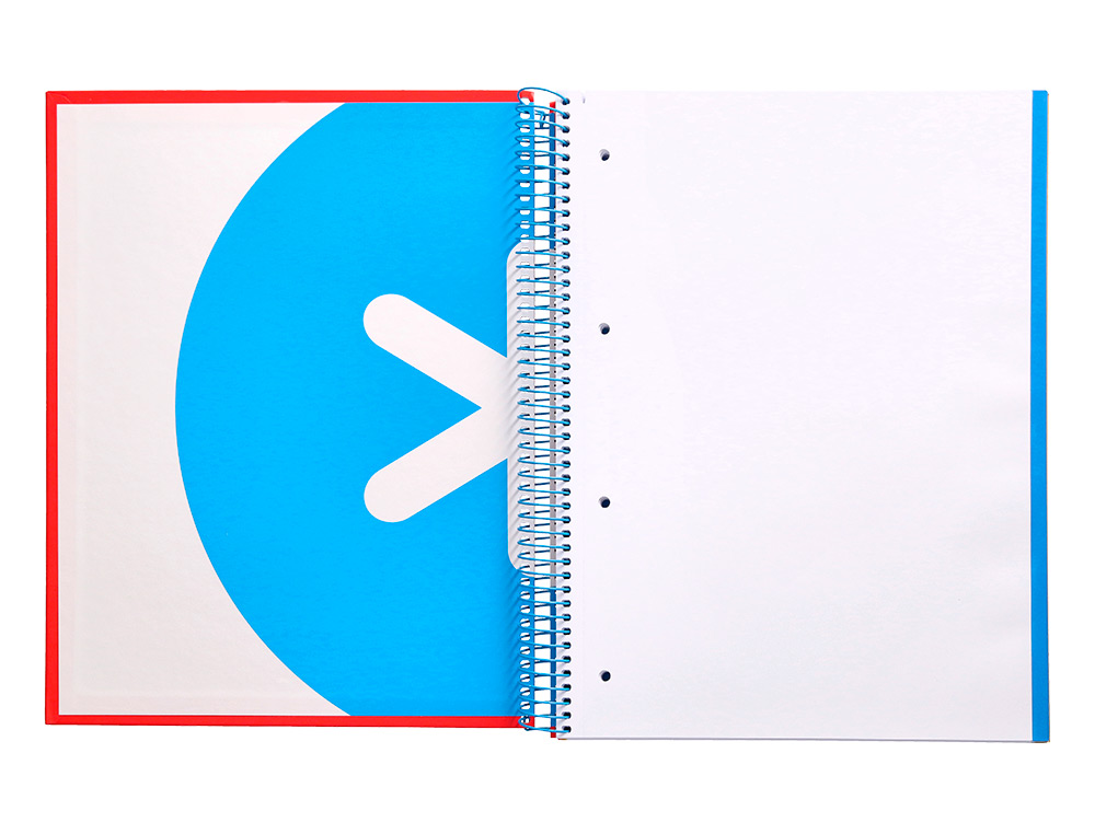 CUADERNO ESPIRAL A4 MICRO ANTARTIK TAPA FORRADA 120H 90 GR LISO CON BANDAS 4 TALADROS COLOR ROJO