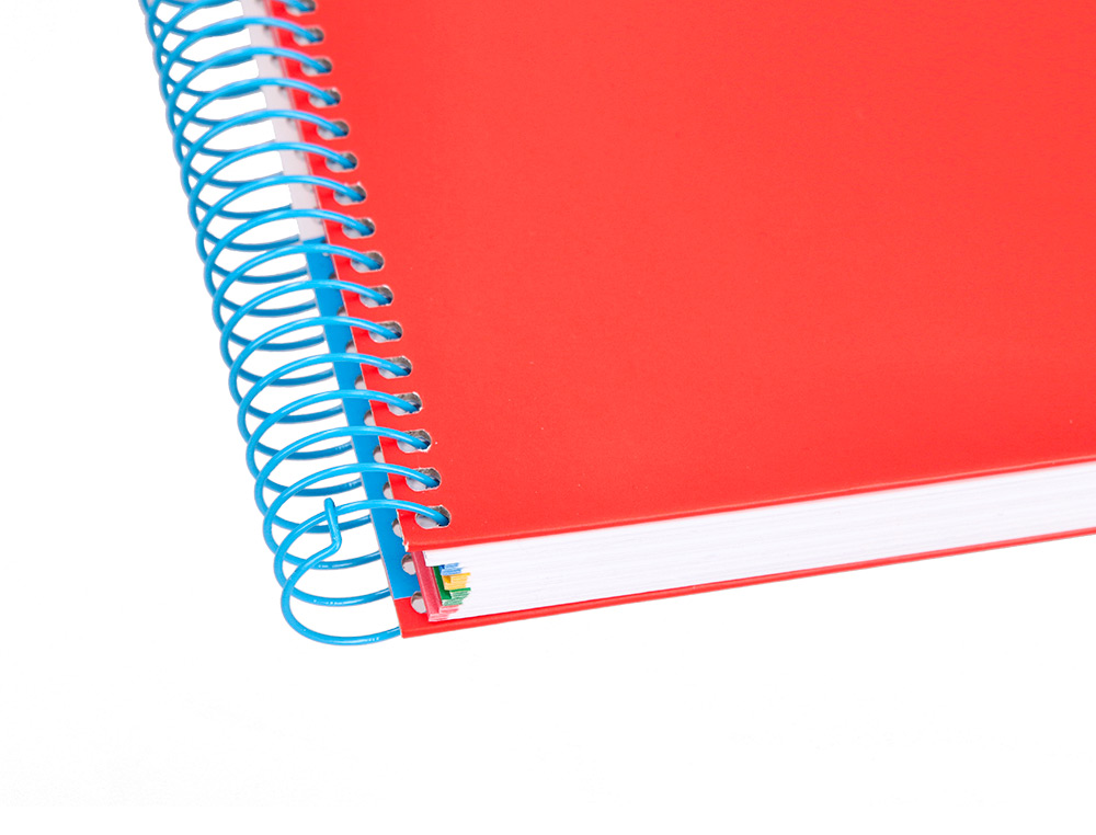 CUADERNO ESPIRAL A4 MICRO ANTARTIK TAPA FORRADA 120H 90 GR LISO CON BANDAS 4 TALADROS COLOR ROJO