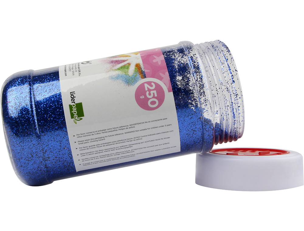 PURPURINA LIDERPAPEL FANTASIA COLOR AZUL METALIZADO BOTE DE 250 GR