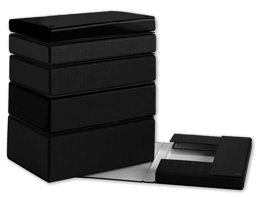 CARPETA PROYECTOS PARDO FOLIO LOMO 200 MM CARTON FORRADO NEGRO CON BROCHE