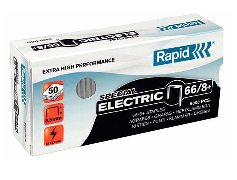 GRAPAS RAPID N 66/8+ GALVANIZADAS SUPER STRONG CAJA DE 5000 UNIDADES