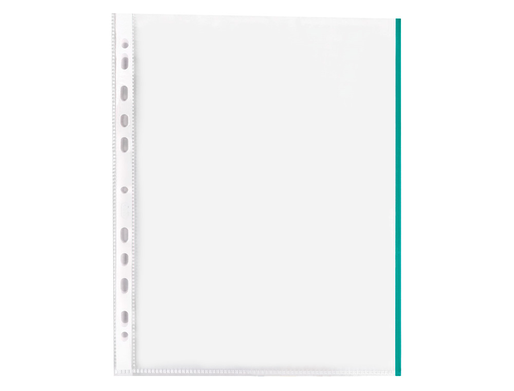 FUNDA MULTITALADRO Q-CONNECT DIN A4 70 MC CRISTAL CON BORDE COLORES SURTIDOS BOLSA DE 25 UNIDADES