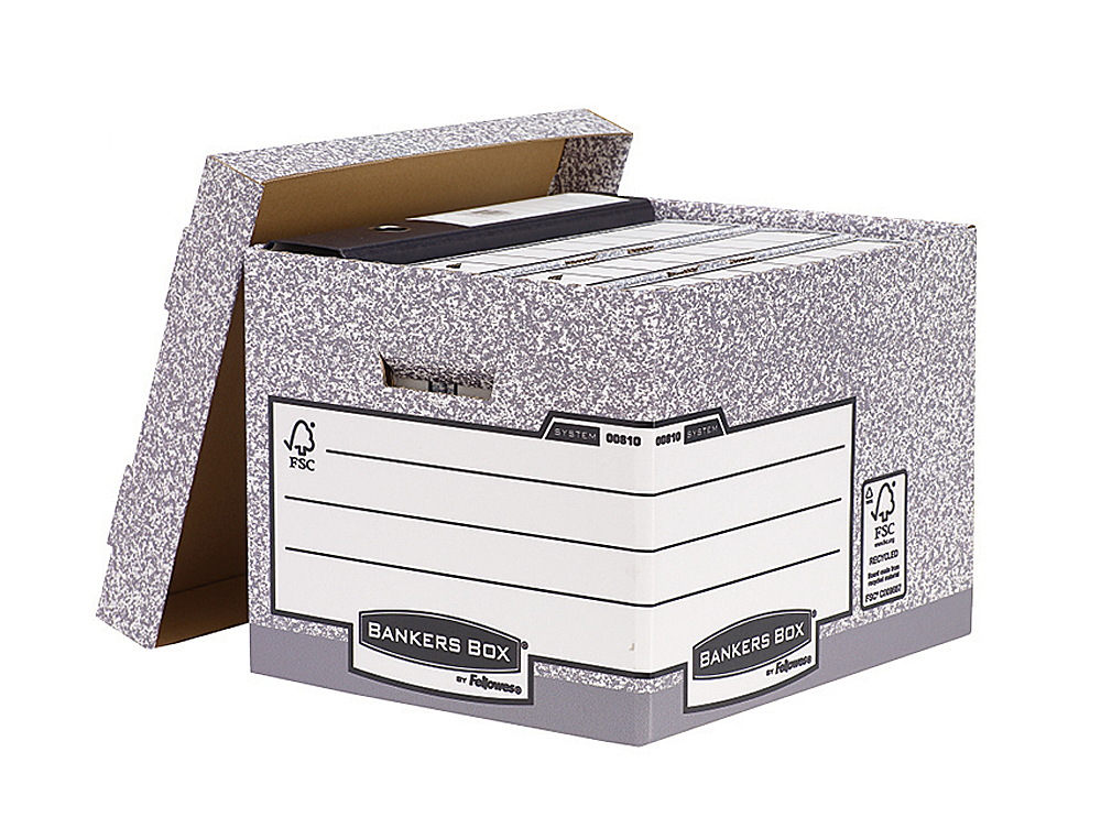 CAJON FELLOWES CARTON RECICLADO PARA ALMACENAMIENTO DE ARCHIVO CAPACIDAD 4 CAJAS DE ARCHIVO TAMAO DIN A4