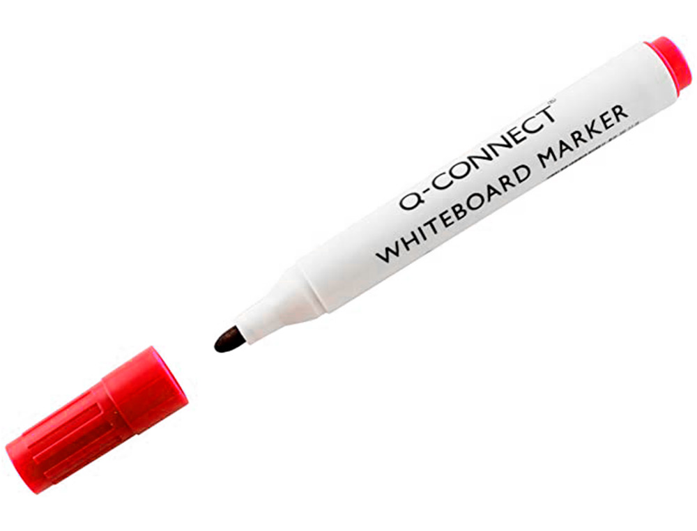 ROTULADOR Q-CONNECT PIZARRA BLANCA COLOR ROJO PUNTA REDONDA 3 MM