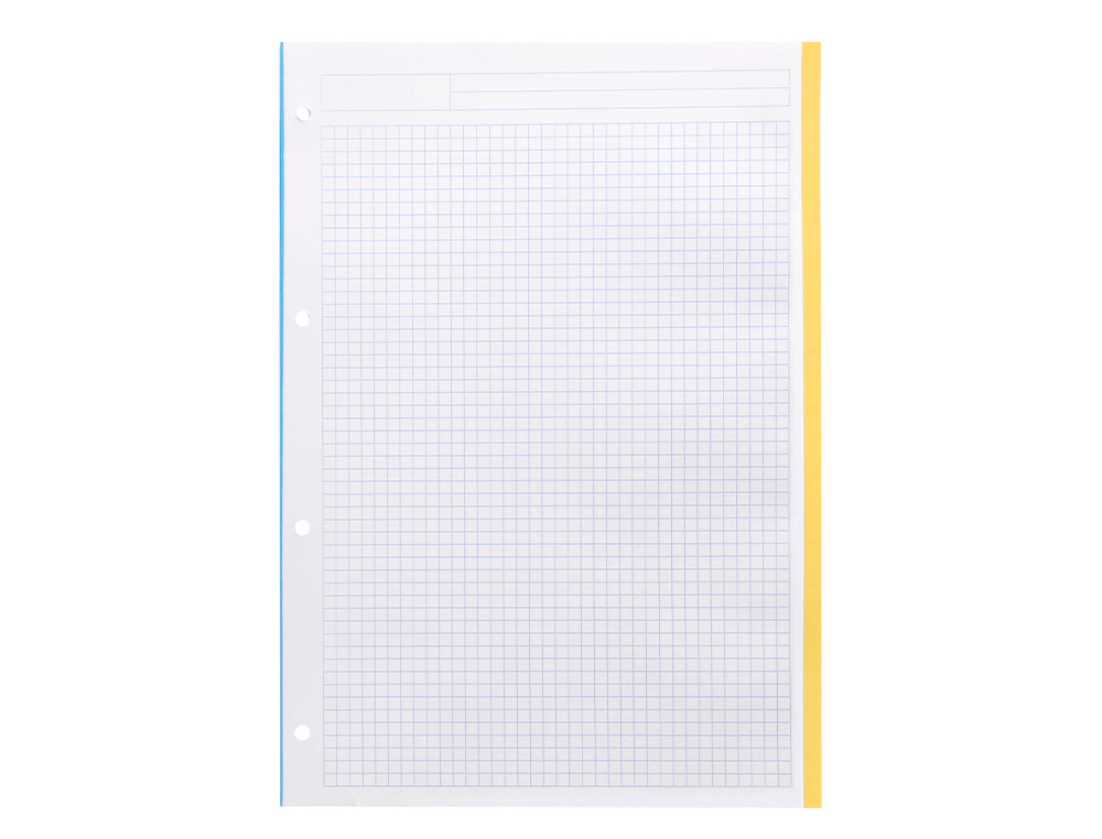 RECAMBIO ANTARTIK A4 100 HOJAS 90G/M2 CUADRO 5 MM 4 TALADROS BANDAS DE 5 COLORES