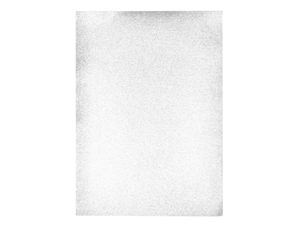 GOMA EVA CON PURPURINA BIODEGRADABLE LIDERPAPEL 50X70CM 60G/M2 ESPESOR 2 MM BLANCO