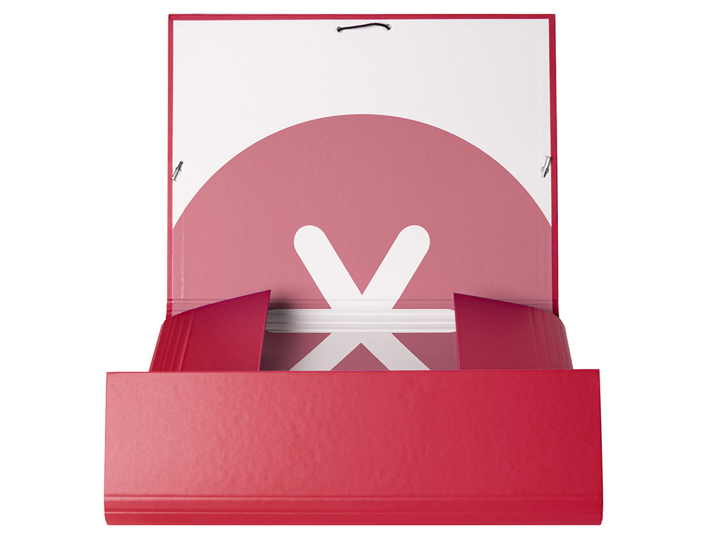 CARPETA ANTARTIK GOMAS TRES SOLAPAS CARTON FORRADO A4 COLOR FRAMBUESA