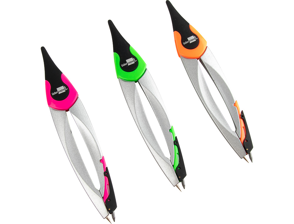 COMPAS LIDERPAPEL ADAPTADOR UNIVERSAL MINAS AFILAMINAS Y GOMA COLORES SURTIDOS