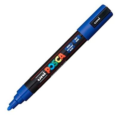 ROTULADOR UNI POSCA MARCADOR DE PINTURA AZUL PUNTA REDONDA 1,8 A 2,5MM PC5M-N 