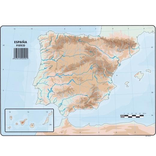 SELVI MAPA MUDO FISICO DE ESPAA A4 -50U-