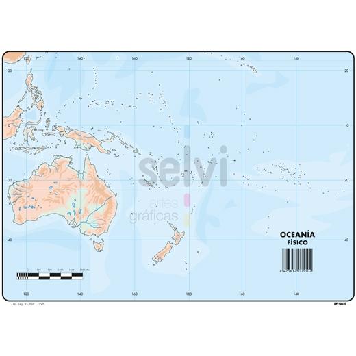 SELVI MAPA MUDO FSICO DE OCEANIA A4 -50U-