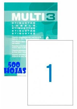 ETIQUETA MULTI3 A4 210X297 C.500u
