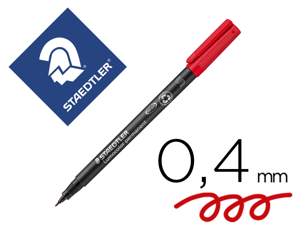 ROTULADOR STAEDTLER LUMOCOLOR RETROPROYECCION PUNTA DE FIBRAPERMANENTE 313-2 ROJO PUNTA SUPER FINA REDONDA 0.4 MM