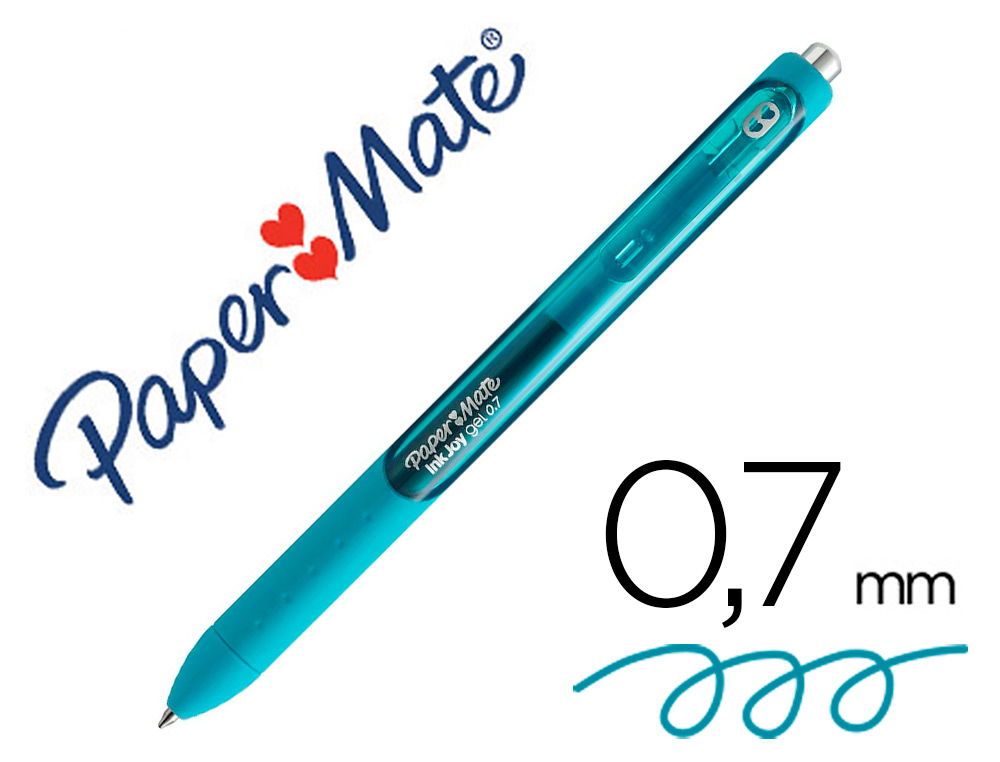 BOLIGRAFO PAPER MATE INKJOY RETRACTIL GEL PEN TRAZO 0,7 MM VERDE AZULADO
