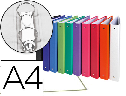 CARPETA DE 2 ANILLAS 30MM REDONDAS EXACOMPTA A4 CARTON FORRADO COLORES SURTIDOS