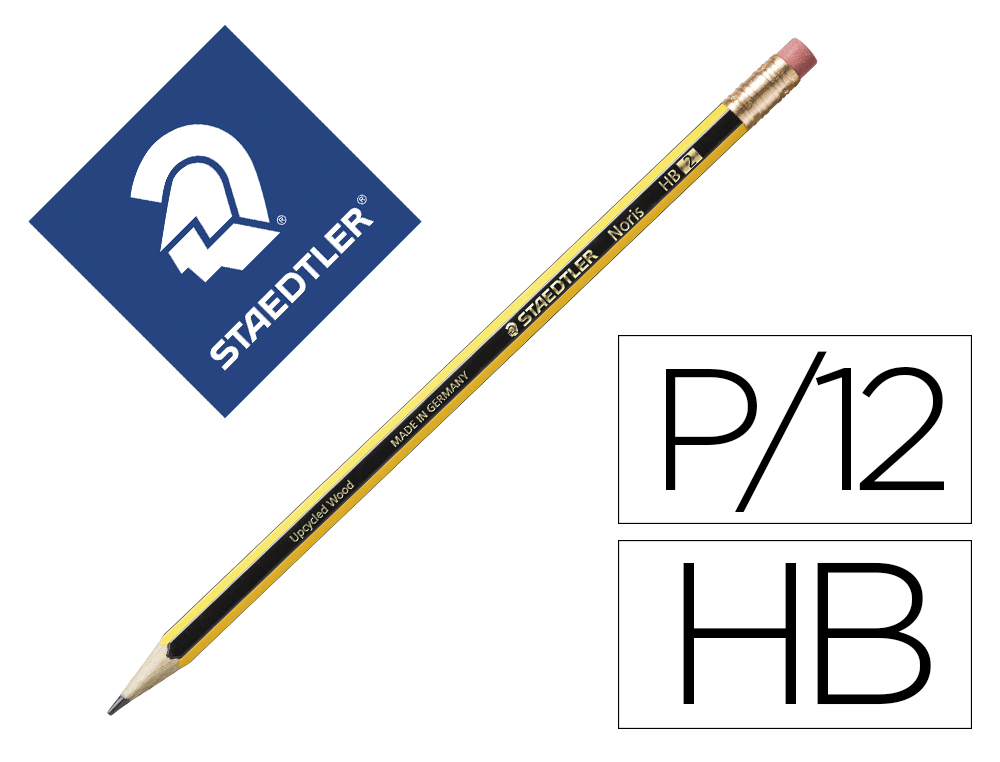 LAPICES DE GRAFITO STAEDTLER NORIS CON GOMA UNIDAD