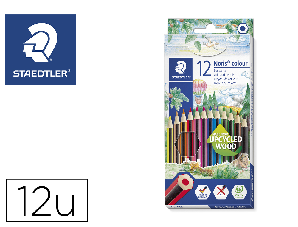 LAPICES DE COLORES STAEDTLER WOPEX ECOLOGICO 12 COLORES EN CAJA DE CARTON