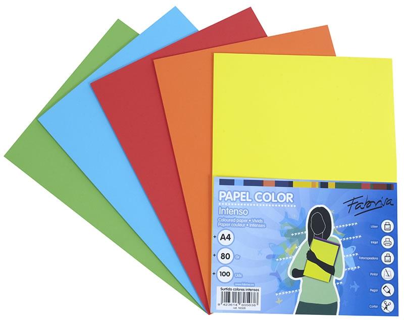 PAPEL A4/80/100 5 COLOR INTESO SURT