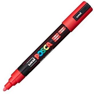 ROTULADOR UNI POSCA MARCADOR DE PINTURA ROJO PUNTA REDONDA 1,8 A 2,5MM PC5M-N 